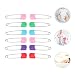 LEORX 12pcs bebé colorido niños tela pañal alfileres imperdibles Hold Clip fijación...