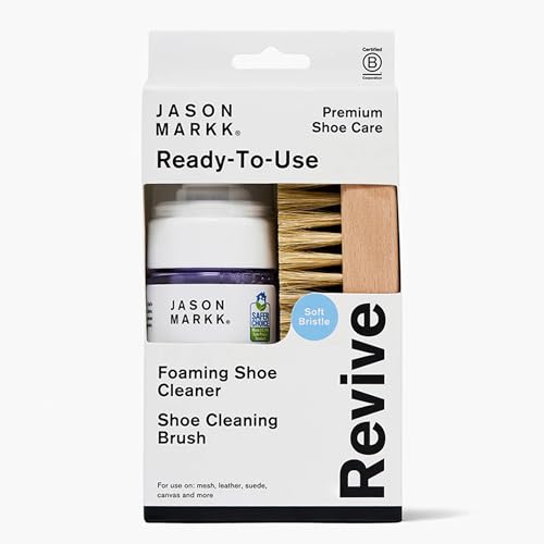 Jason Markk Quick Clean Kit, Shoe Cleaner, 2-Piece Set, Ready-To-Use Foam & Delicates Brush, Sneaker...