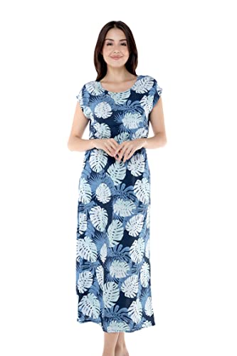 Image of Hawaii Hangover Women's Hawaiian Cap Sleeve Maxi Dress Signature Prints