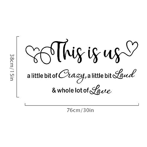 MoharWall This is Us Black Vinyl Wall Decal Art Quotes Stickers Home Decor Picture 30×15In - Thumbnail 5