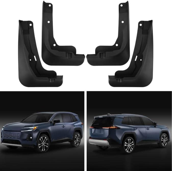 4Pcs Fit for Mud Flaps Toyota RAV4 2026 Splash Guards Molded Front and Rear Fender Cover Black ABS