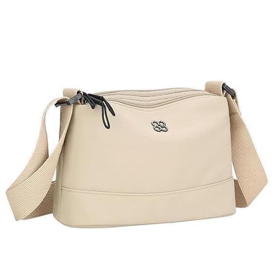 Image of (1Pack Crossbody Bags for Women, Small Shoulder Bag Nylon Simple Purse with Zipper, Multiple Pockets Handbag, Lightweight Casual Mini Purse for Unisex