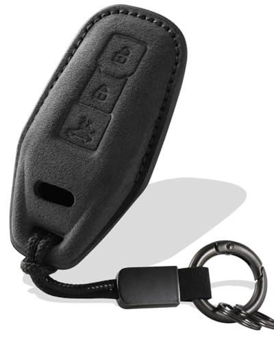 XMZAIMY for Audi Key Fob Cover with Keychain Fit for Audi 2025 2026 A5 A5L A6 A6L Q6L Q6 RS Q6 RS6 SQ5 SQ6 S6 e-tron Smart Keys Case Protector Suede (Black, Style E)