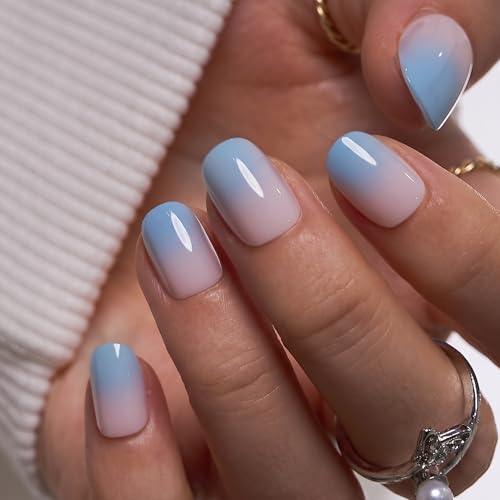 Image of CurvLife Short Oval Press On Nails, Gray, Pure Dusk, Soft Gel