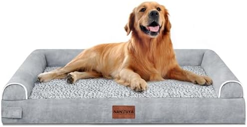 Large Dog Bed Orthopedic Washable: Beds Bolster XL Bed Big XLarge Dogs Memory Foam Couch Sofa Waterproof with Removable Cover