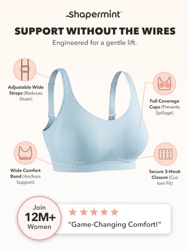 Image of SHAPERMINT Wireless Bras for Women No Underwire - Small to Plus Size Bralettes with Support and Natural Lift