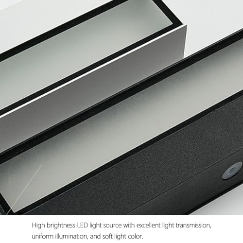 Luz de pared impermeable IP65 exterior de diseño rectangular largo negro para iluminacion de patios 2