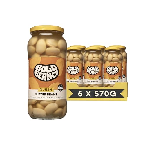 Bold Bean Queen Butter Beans 6 x 570g High Protein & Fibre Ready to Eat Vegan Gluten Free Pantry Staple
