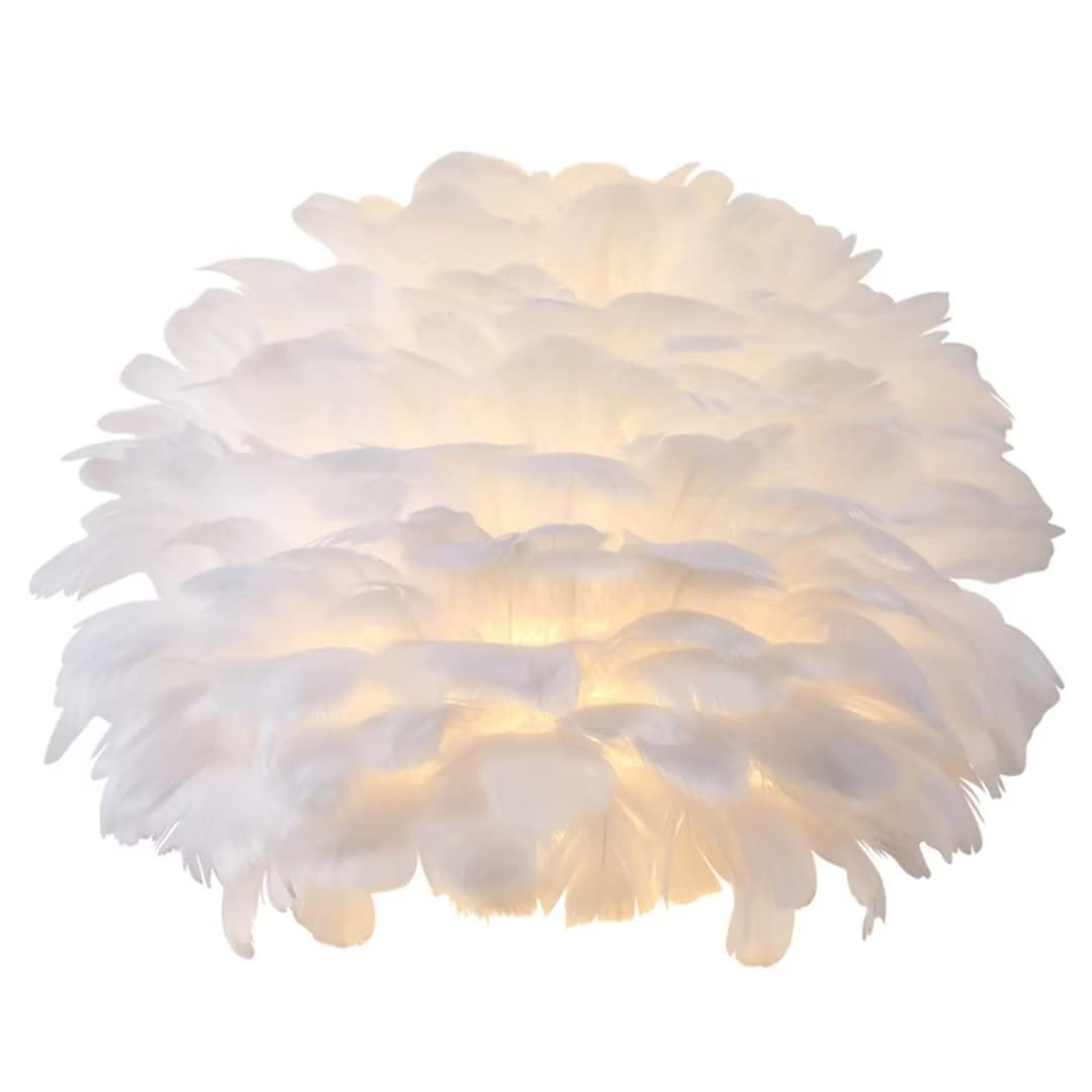 Applique Murale En Plumes De Cygne GUANSHAN - Lumière Chaude LED 12W, Ambiance Douce Et Élégante Pour Salon, Chambre Et Restaurant