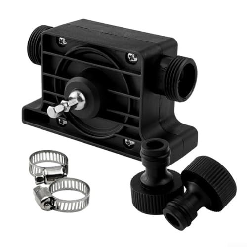 Honseadek Pompe de forage auto-amorçante portable pour transfert d'eau, d'huile et diesel, compatible avec les perceuses filaires sans fil, sortie d'entrée 2 en 1, plastique ABS, pour lavage de