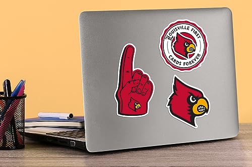 Image of University of Louisville 9ct Vinyl Large Deluxe Stickers Variety Pack - Laptop, Water Bottle, Scrapbooking, Tablet, Skateboard, Indoor /Outdoor - Set of 9