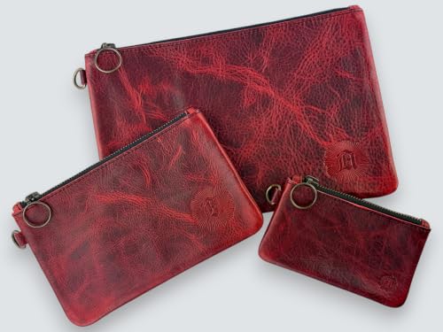 Leather Pouch with Zipper (Canyon Rouge, Small 7" x 5") by Anthology Gear - Used condition - Image 5