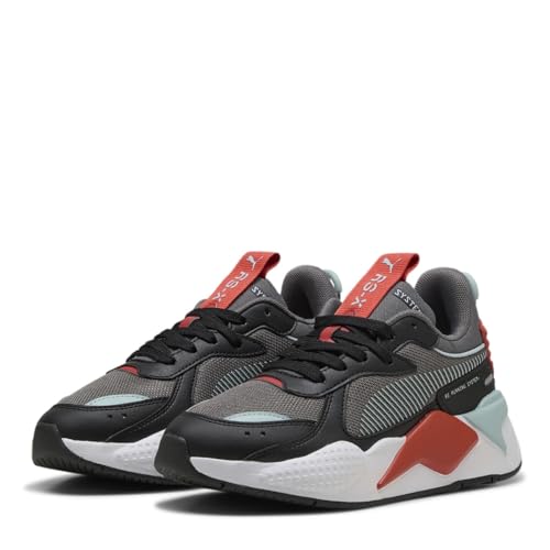 PUMA Zapatillas RS X para niños, Gris Menta, 4 UK