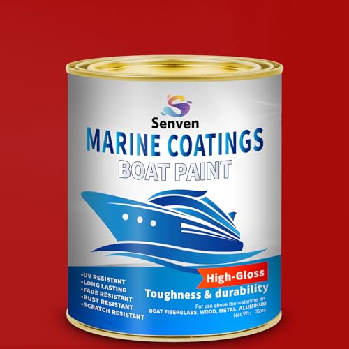 Image of Boat Paint 35 Oz Gloss Red Marine Boat Topside Bottom Enamel Paint, Marine Paint for Boats, Wood, Fiberglass Aluminum Metals Oil-Based Epoxy Red