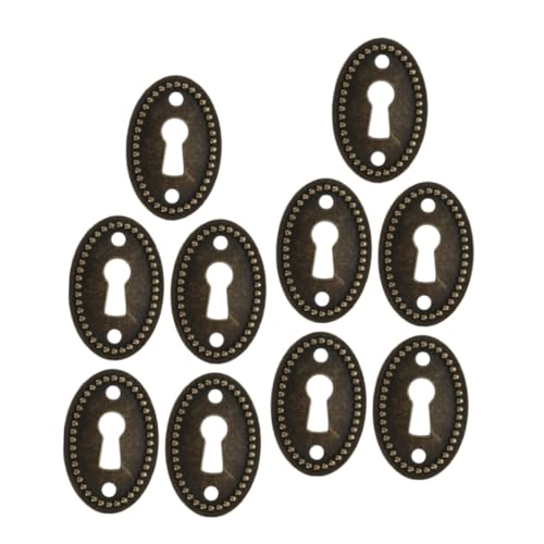 Tofficu 12 Pezzi Piastre Ovali per Serrature in Coperture Decorative Anticate per Mobili Protezione e Decorazione per Cassetti e Comò Vintage