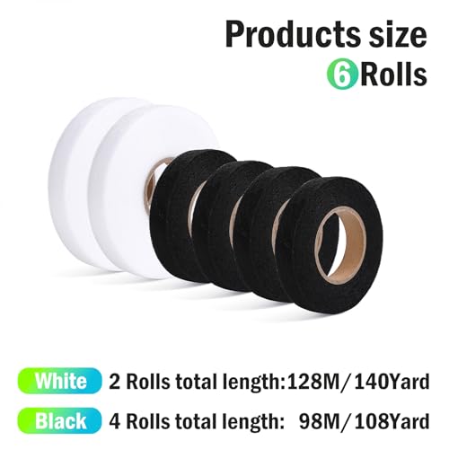iron on hemming tape - 2 rolls 15 cm x 70 yards each amp 4 rolls 15 cm x 27 yards each - adhesive for fabric tape no sew hemming tape for clothes pants dresses curtains white amp black