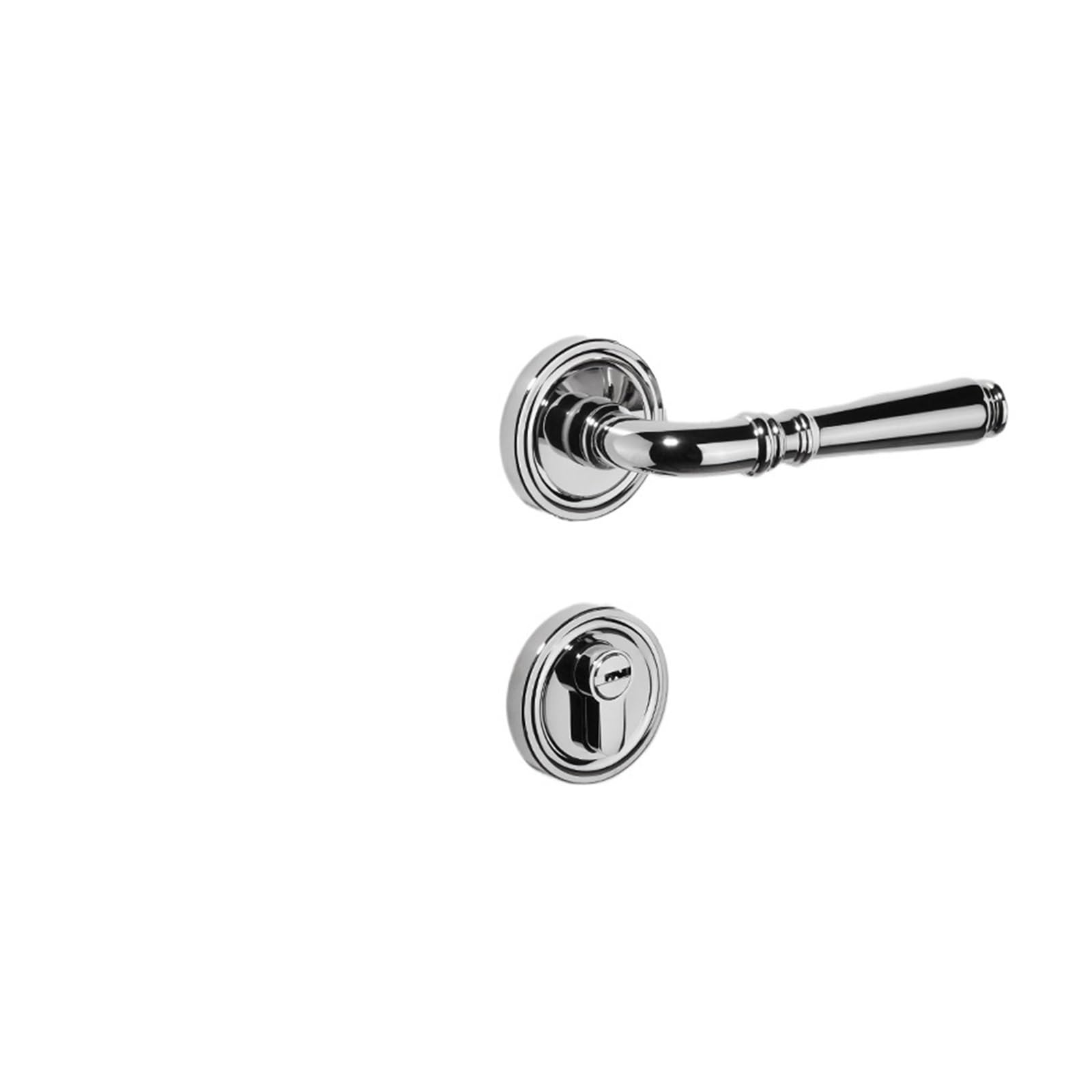 Serrure en laiton haut de gamme argent brillant pour porte en bois de chambre