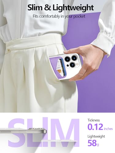 Image of Miroddi for MagSafe Wallet, Strongest Magnetic Card Holder for iPhone 17 /16 /15 /14 /13 /12 Series, Ultra-Thin Leather Magnetic Phone Wallet with 2 Card Slots, RFID Blocking, No More Falling, Purple