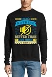 Atspauda There's nothing better than live music, I think no sound icon - Sudadera de algodón, color negro, Negro, L