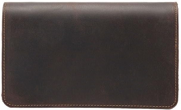 The Retro Top of The line Crazy Horse Cowhide Phone Pairs Well with A Clutch for Outdoor Use