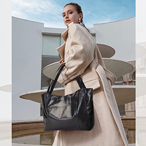 NICOLE & DORIS Large Shoulder Tote for Women - Casual Soft Leather PU Shopping Handbag - Travel Work Hobo Bag2