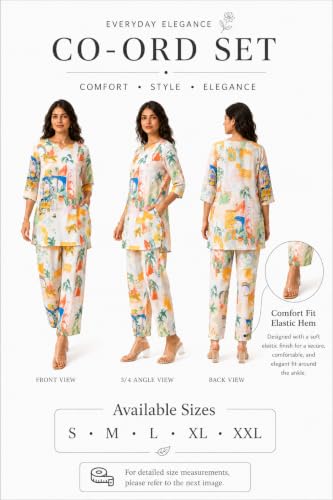 Image of RANGRIKA.in Co-ord Set for Women Stylish | Kurta Set for | Short Kurti with Palazzo | Ethnic Jaipuri Kurti Set | Kurti Palazzo Set | Salwar Suit