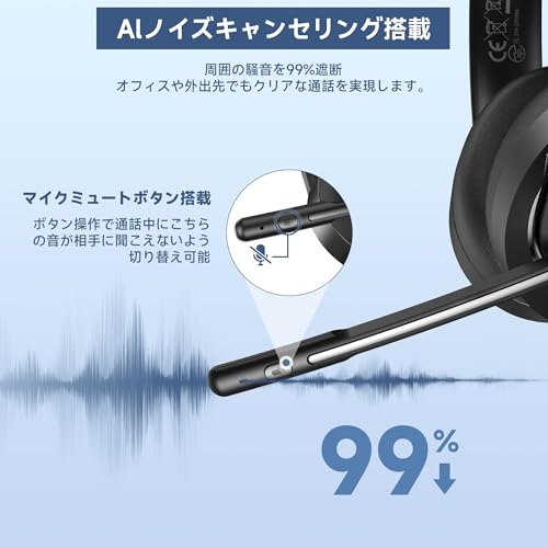 undefined 【国内正規品】AOC ワイヤレスヘッドセット マイク付き 3WAY接続 Bluetooth5.4/USB/有線 マイクミュート機能付き AIノイズキャンセリング 軽量設計 装着快適 270度回転マイク コールセンター/オンライン授業/在宅勤務/通話/テレワーク/会議用/PC用対応 Skype・Zoom・Teams対応 ワイヤレスヘッドセット 1年間メーカー保証ACW2212 の商品画像 2