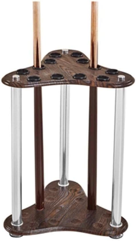 Multifunctional Pool Cue Rack - Solid Wood Composite Billiard Stand or Wall Mount, Holds 8-12 Cues, Durable, Easy Installation - Triangle Design, Perfect for Game Rooms