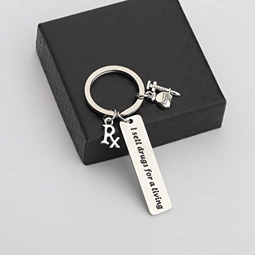 HOLLP Pharmacist Gift I Sell Drugs for a Living Keychain Pharmacy Graduation Gift2