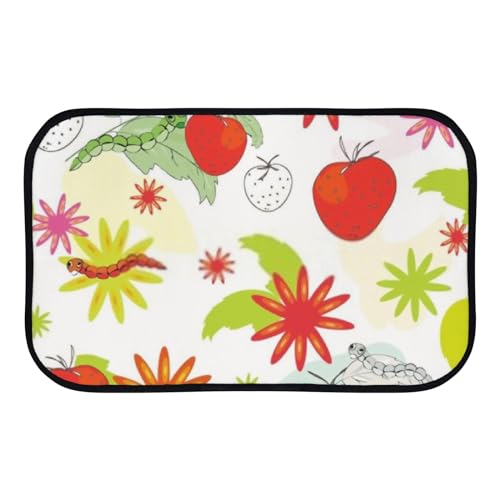 Nuansexi Bathroom Rugs Summer Pattern Floor Mats Non Slip Bathmat Doormat Tub Mat Coral Velvet Absorbent Entrance Carpet Mats Machine Washable Bedroom Decor