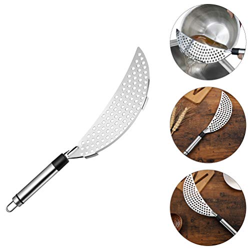 Hemoton 2 peças de coador de panela com alça de aço inoxidável crescente coador de panela para macar