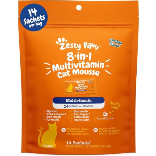 Zesty Paws 8-in-1 Multivitamin Cat Vitamins & Supplements Mousse ...