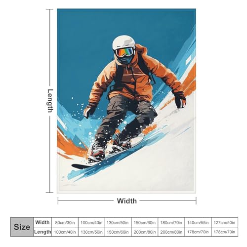 Couverture snowboard 3D flanelle couvre-lit polaire lÃ©gÃ¨re linge de lit