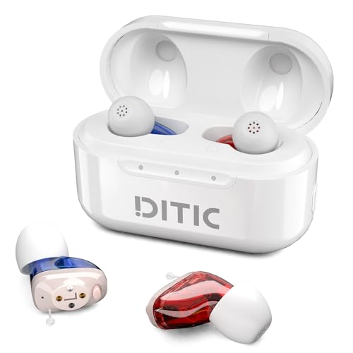 DITIC Rechargeable Hearing Aids, Wireless Hearing Amplifiers with Noise Cancellation and 16-Channel Digital, Invisible for Seniors, Hearing Loss Adults