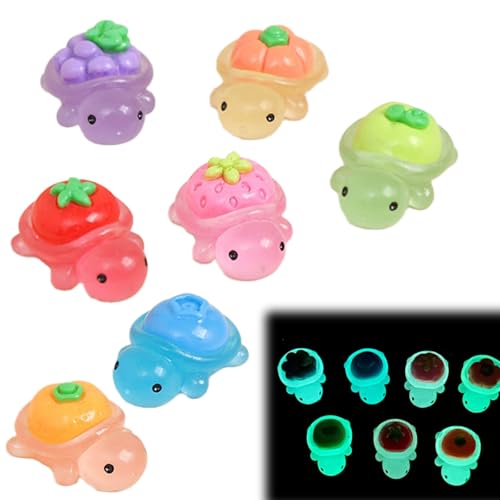 Lot de 35 mini figurines d'animaux en résine, multicolores, petites tortues, pierres lumineuses, pour décoration de jardins paysagers miniatures, bonsaï,...