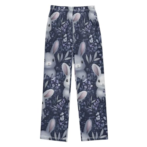 Bunnies Lavender Pajama Pants Long Sleep Pant Soft PJ Bottoms Sleepwear