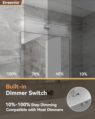 Ensenior Modern Bathroom Vanity Light 32 inch, Built-in Dimmer, 18.5W Dimmable 5CCT Led Bath Lights, Matte Grey Bar Vanity Light for Bathroom Mirror Cabinets Bedroom-FCC Certificated