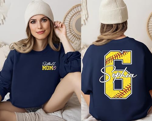 Personalized Softball Mom Shirt with Kids Name and Jersey Number, Softballs Shirts for Women, Softball Mama Gifts2