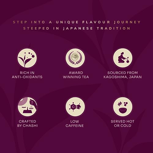 Image of CHIRAN Original Japanese Hojicha Tea Bags - Award-Winning | 15 Pyramid Bags | Roasted Green Tea | Low Caffeine, Hot or Cold Brew | Imported from Kagoshima, Japan