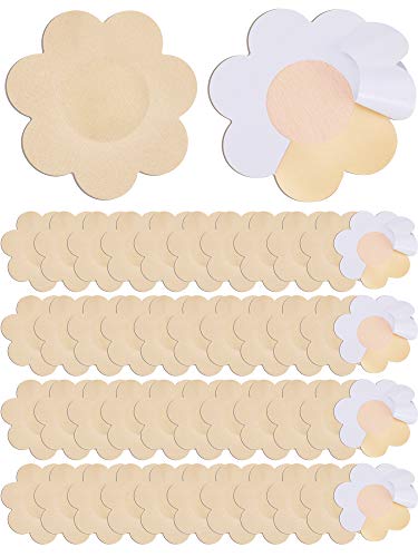 SATINIOR 100 Pairs Nipple Covers Breast Pasties Self Adhesive Disposable Bras Pasties Nipple Stickers for Women