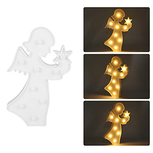 Lámpara de mesa ángel hada LED luz cálida batería miniatura 7