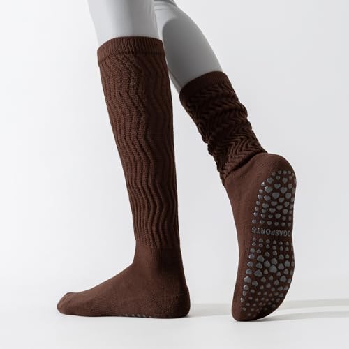 Scrunch Pilates Grip Socks for Women, Yoga Slouch Socks with Grip for Dance Gym Exercise4