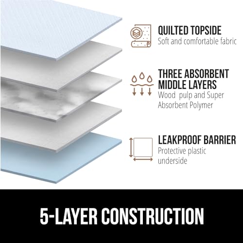 Gorilla-Guard-Disposable-Puppy-Pads-100-Count-22×22-in-5-Layer-Pee-Pads-for-Dogs-Absorbent-Diaper-Changing-Pad-Dog-Potty-Training-Supplies-Quick-Dry-Pet-Housebreaking-Essentials-for-Puppies Gorilla Guard Disposable Puppy Pads 100 Count 22×22 in 5 Layer Pee Pads for Dogs Absorbent Diaper Changing Pad Dog Potty Training Supplies Quick Dry Pet Housebreaking Essentials for Puppies