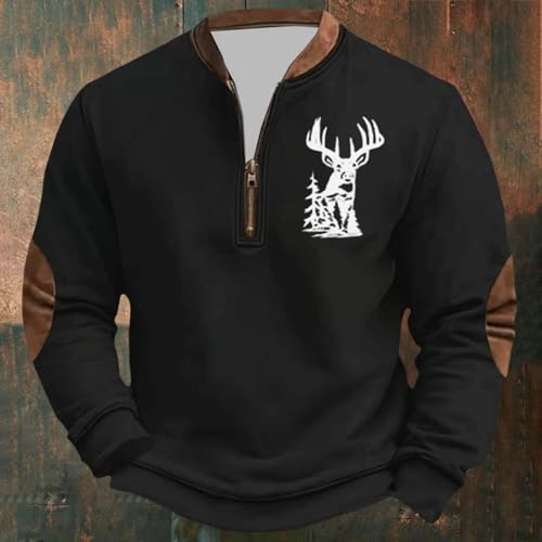 Pull à manches longues pour homme chaud et confortable style quart zip