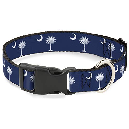 Buckle-Down Plastic Clip Collar - South Carolina Flags - 1/2" Wide - Fits 8-12" Neck - Medium