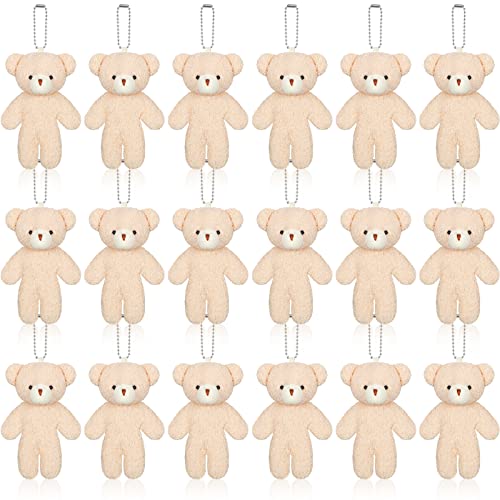 Kasyat 18 Mini Llavero de Oso de 4,7 Pulgadas Animal de Peluche Oso Pequeño Articulado Muñeco Pequeño Suave para DIY Llavero Cumpleaños Boda Decoración de Navidad (Estilo Sencillo)