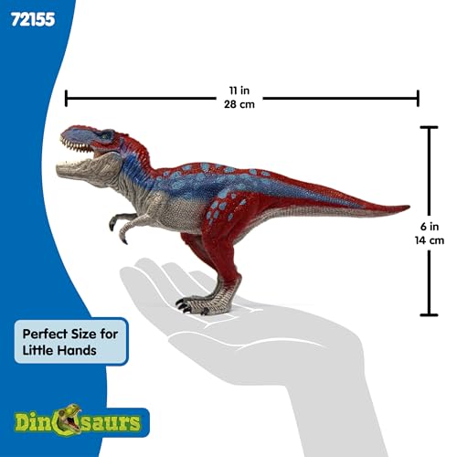 Image of Schleich Dinosaurs - Red and Blue Tyrannosaurus Rex Toy - Kids 4+ | 72155