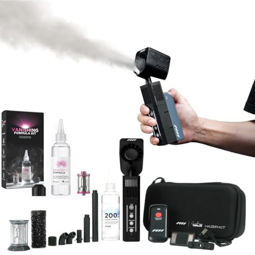 Kit de máquina generadora de humo PMI SmokeNINJA PRO HAZER con fórmula desapareciente y boquilla para niebla con conectividad Bluetooth, control USB-C y modo de ráfaga única de 3 minutos miniatura 1