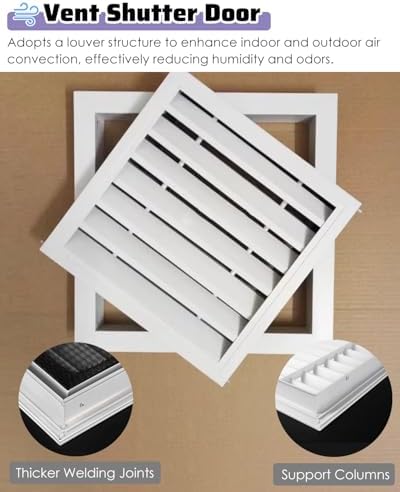 19" Drywall Access Panel Door for Ventilation, Attic Access with Grille Filters, 19x19, 19x15, 19x17 inch - Durable & Easy Installation, Ideal for Exterior Use