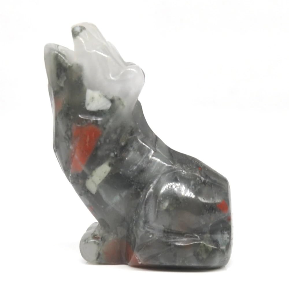 DPURPIWADY Crystal Statue Bloodstone Stone Carving Home Decor Animal Ornament